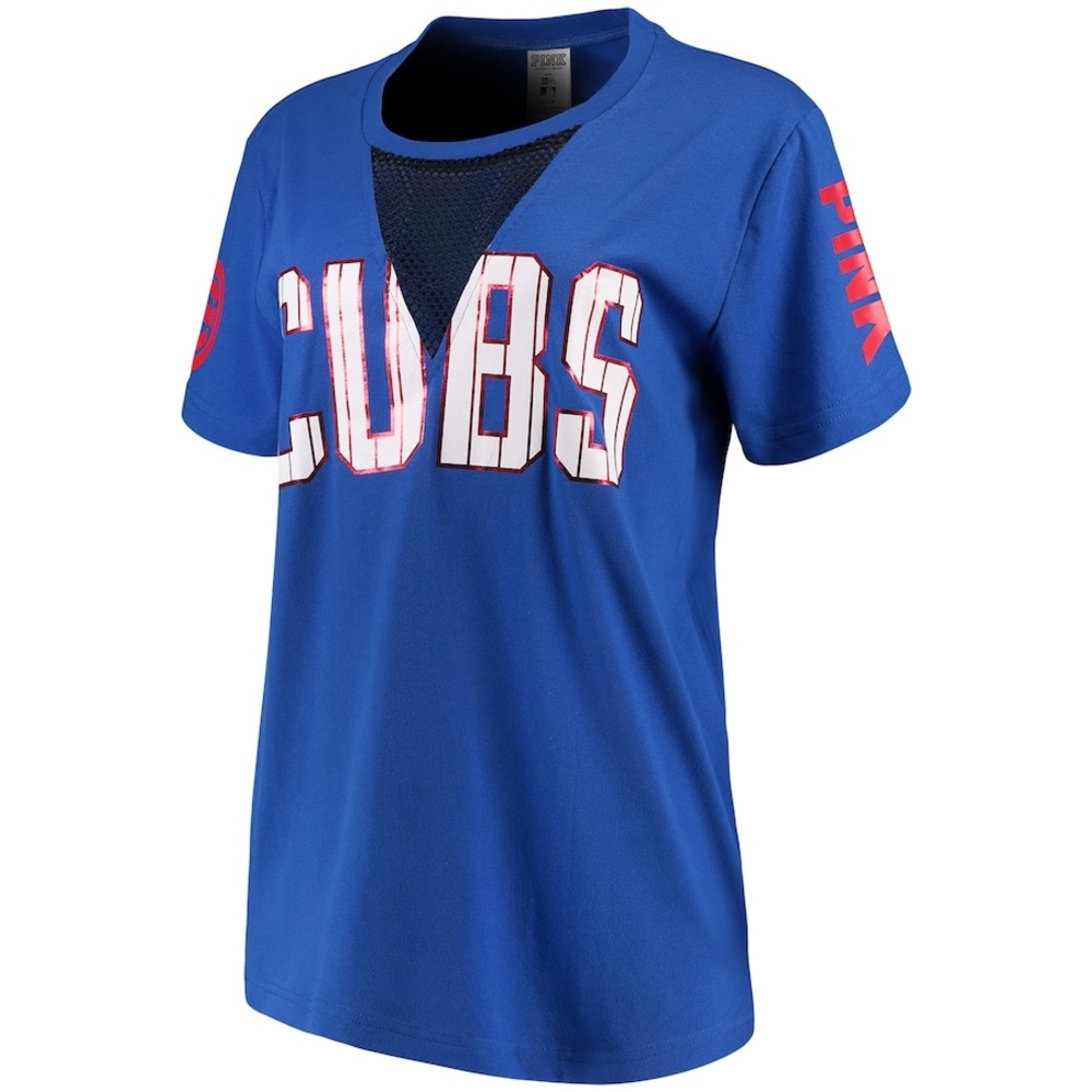 Chicago Cubs PINK by VS Women’s Royal Mesh Campus T-Shirt Blue Size XS or Small